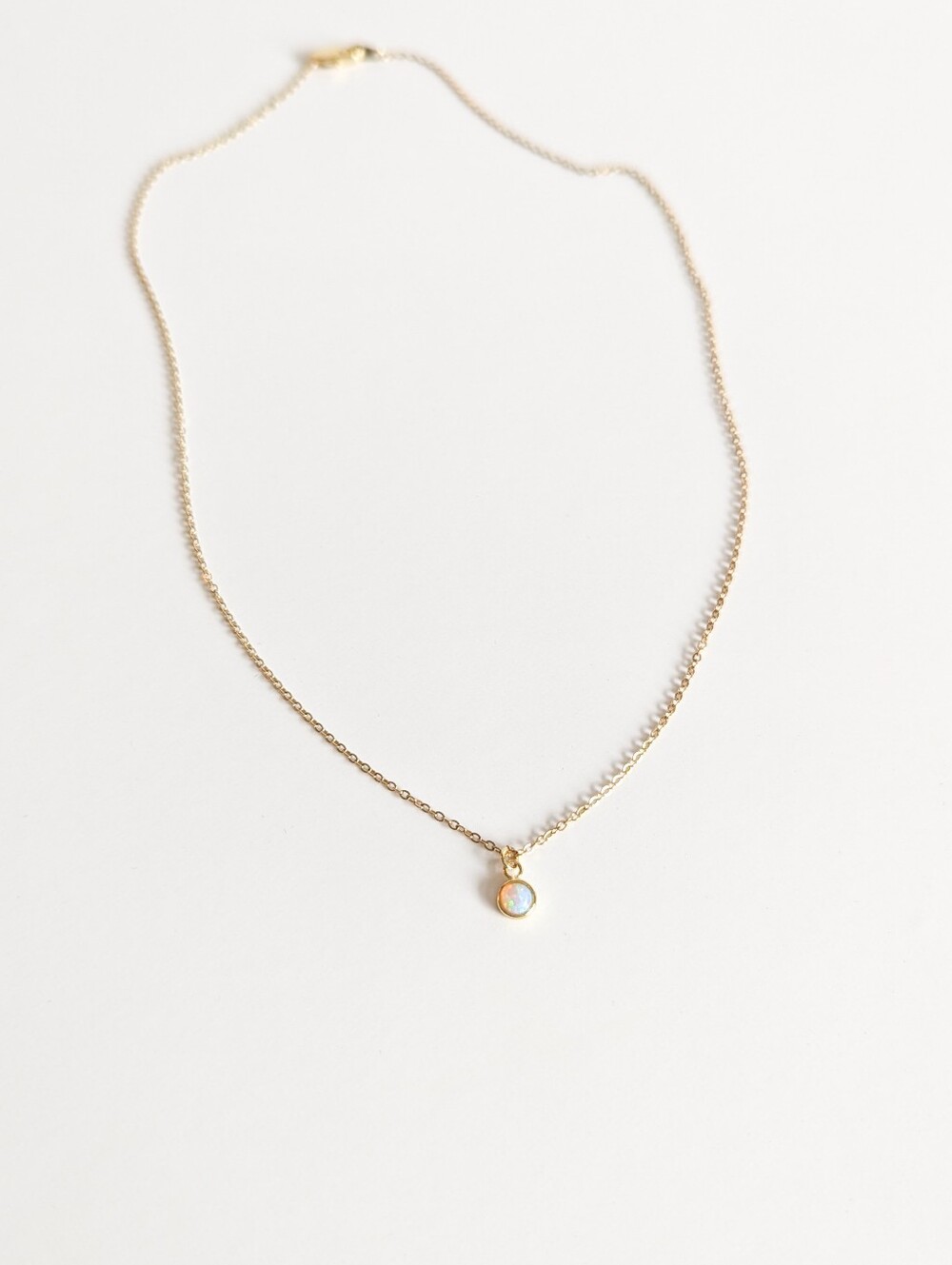 Tiny Opal Pendant Gold-plated Necklace
